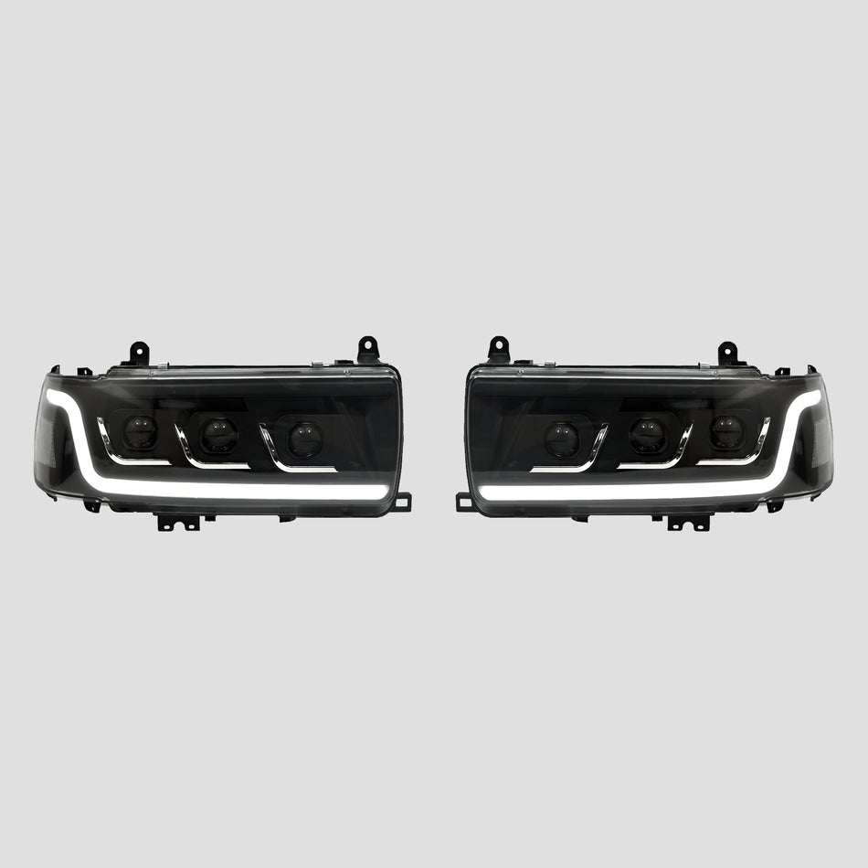 Blacked Out LED Custom Head Lights (Pair) - Toyota 80 Series Landcruiser (1990-1997)