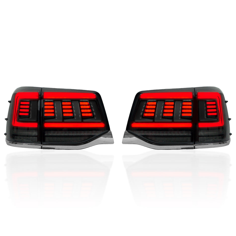 Black Smoked LED Tail Lights (Pair) - Toyota 200 Series Landcruiser (2016-2021)