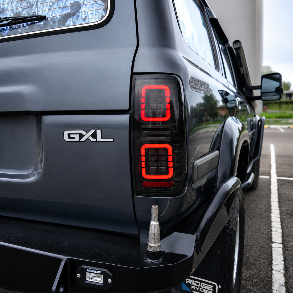 Toyota 80 Series Landcruiser (1990-1997) Black Smoked LED Tail Lights (Pair)