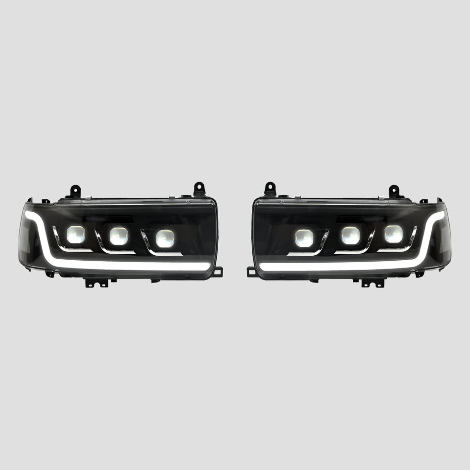 Blacked Out LED Custom Head Lights (Pair) - Toyota 80 Series Landcruiser (1990-1997)
