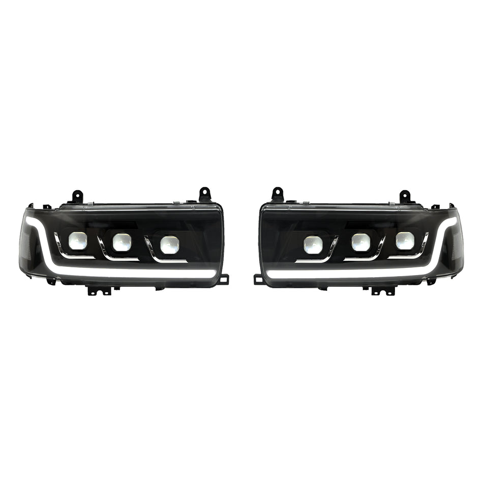 Blacked Out LED Custom Head Lights (Pair) - Toyota 80 Series Landcruiser (1990-1997)
