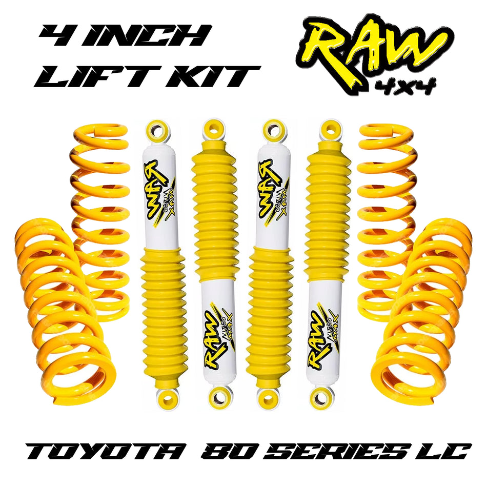 RAW 4x4 100mm (4 Inch) Lift Kit - Toyota 80 Series Landcruiser (1990-1997)