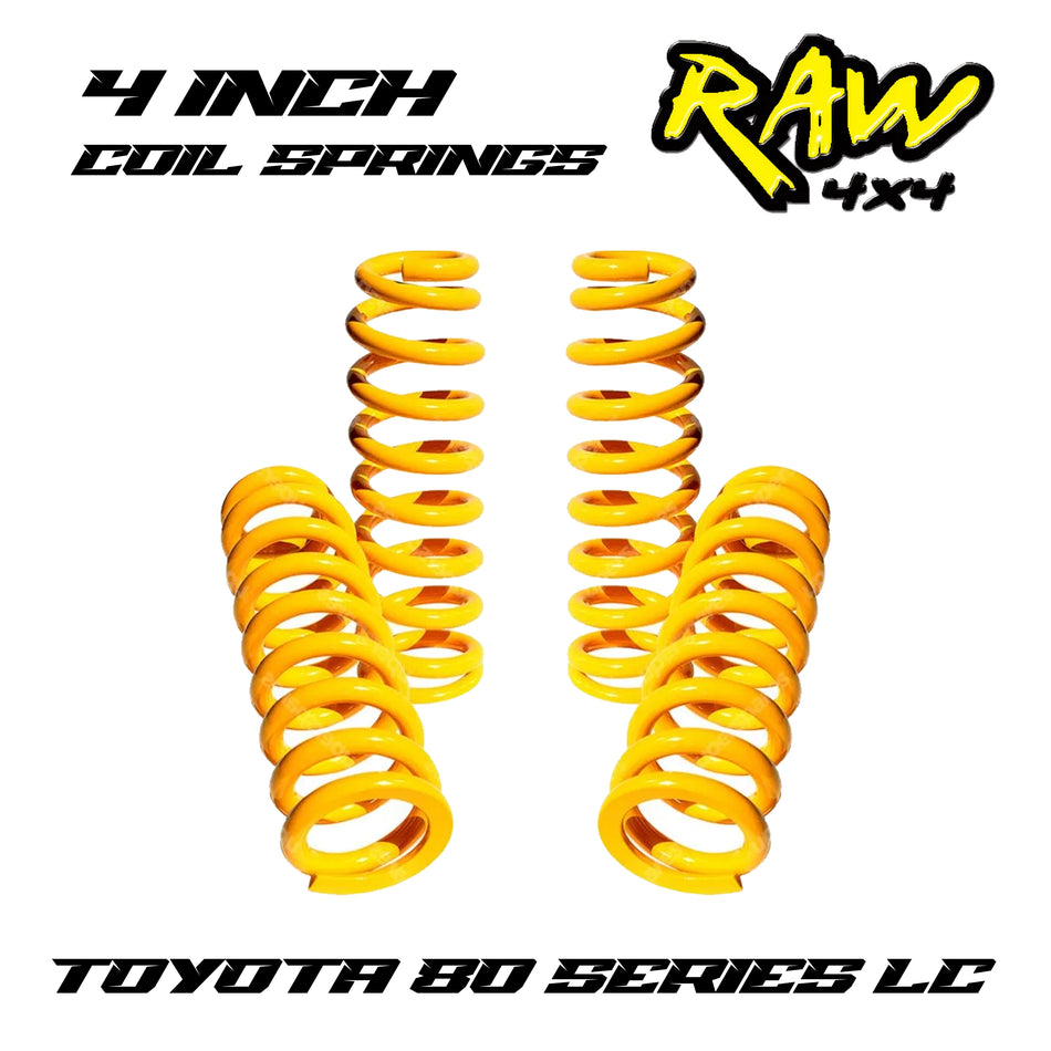 RAW 4x4 100mm (4 Inch) Coil Springs - Toyota 80 Series Landcruiser (1990-1997)