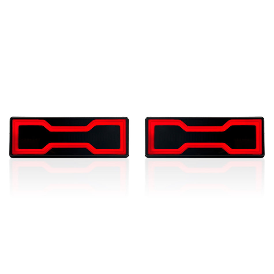 Blacked Out LED Tail Lights (Pair) - Toyota 75 & 79 Series Landcruiser (1984-Current) / Tray Lights