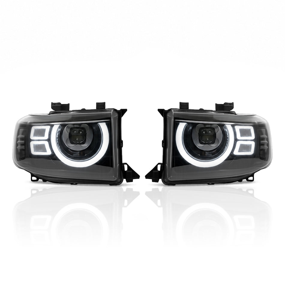 Toyota 76/78/79 Series Landcruiser (2007-2022) Smoked Projector Bi-LED Head Lights (Pair)