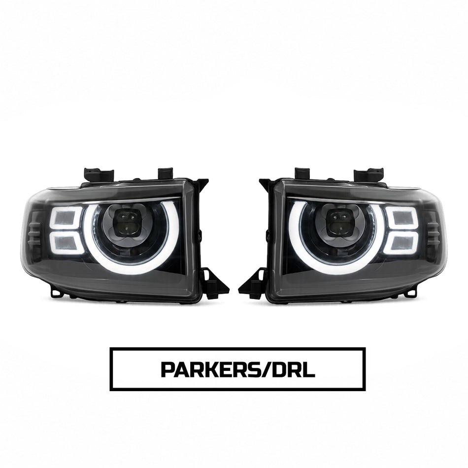 Toyota 76/78/79 Series Landcruiser (2007-2022) Smoked Projector Bi-LED Head Lights (Pair)