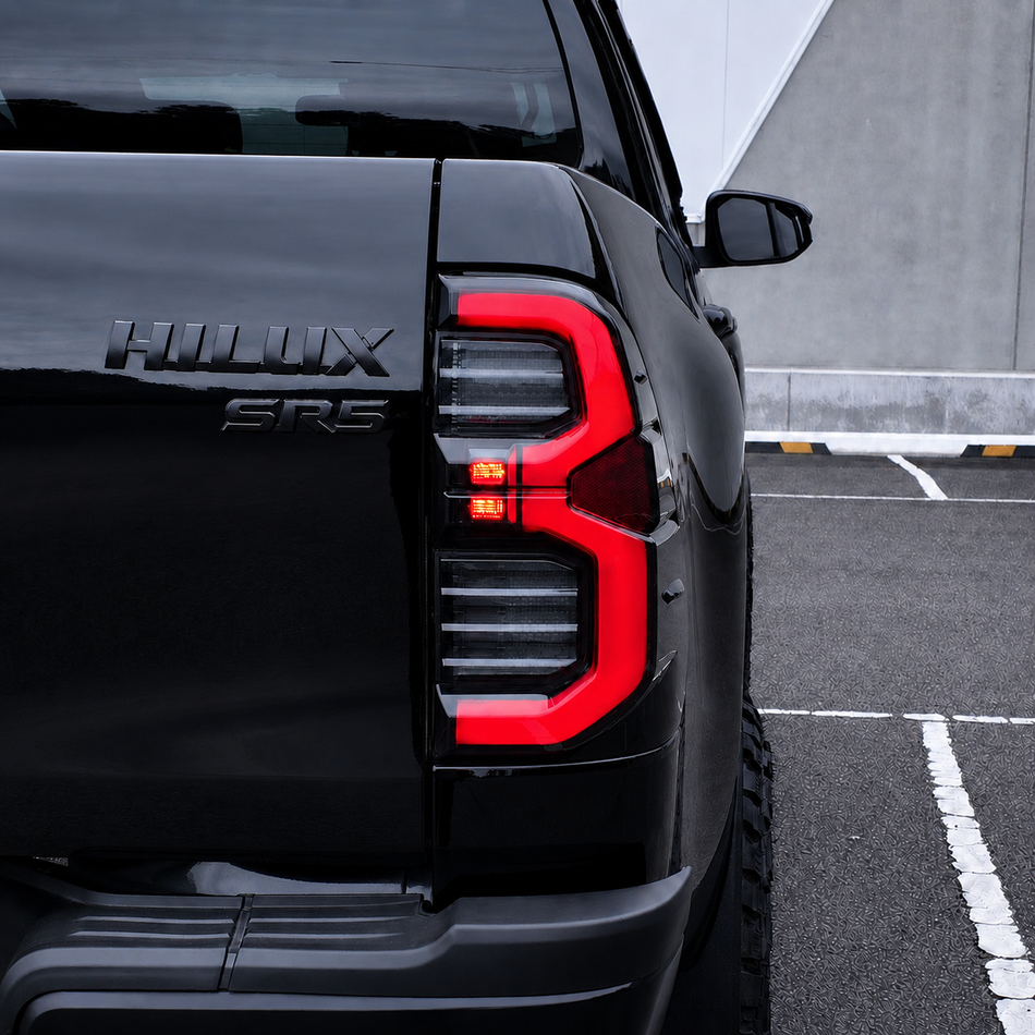 Black Smoked LED Tail Lights (Pair) - Toyota N80 Hilux (2015-2025)