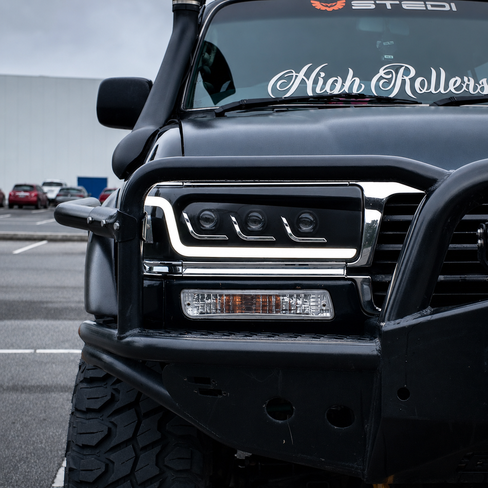 Blacked Out LED Custom Head Lights (Pair) - Toyota 80 Series Landcruiser (1990-1997)
