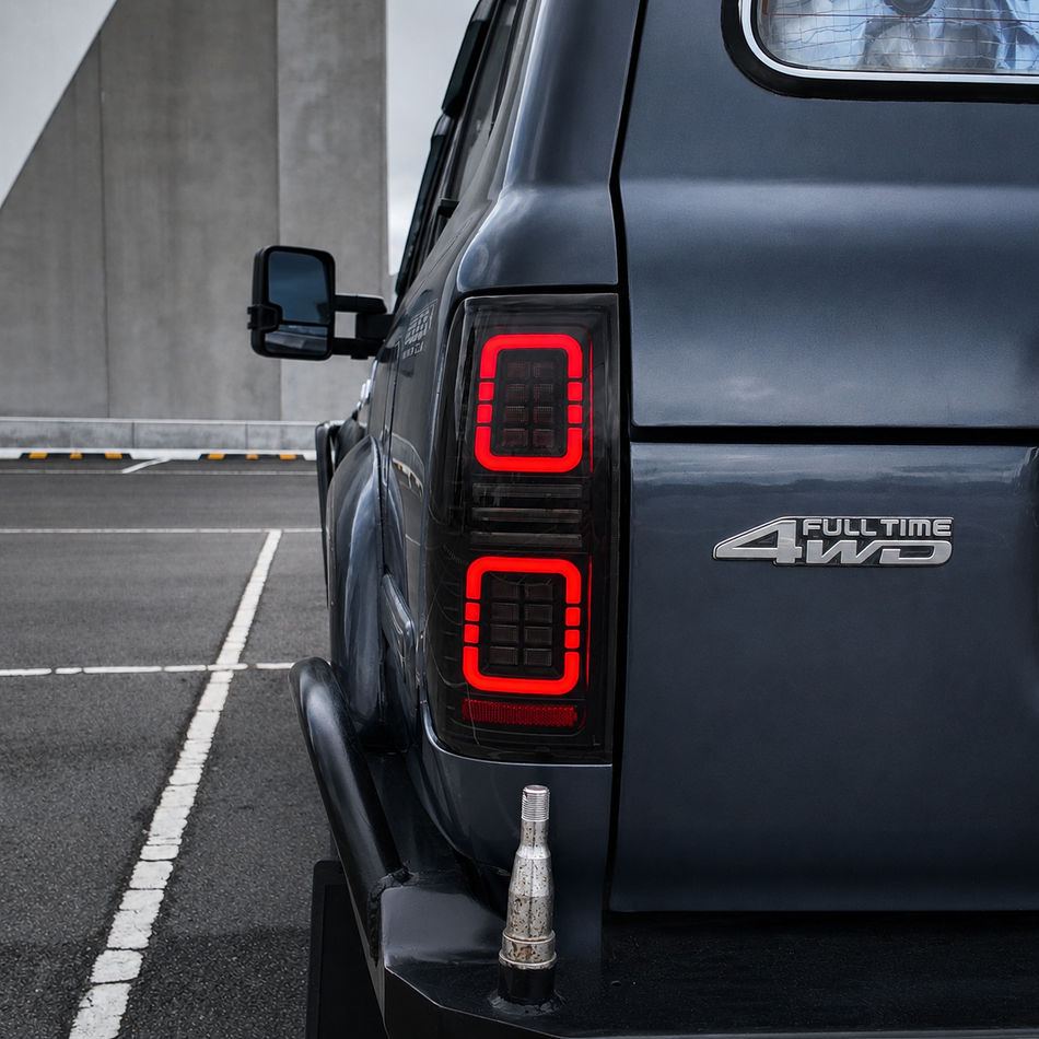 Toyota 80 Series Landcruiser (1990-1997) Black Smoked LED Tail Lights (Pair)