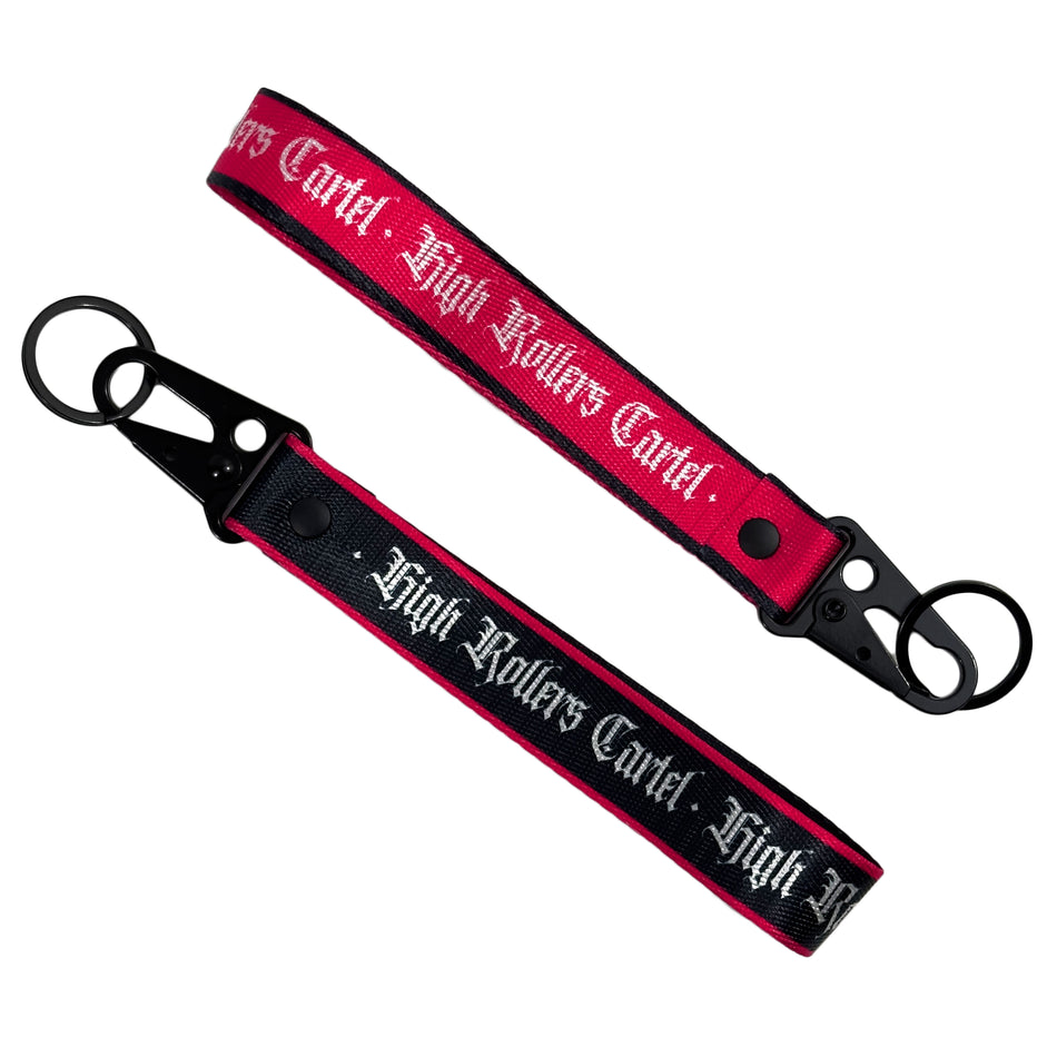 High Rollers Cartel Nylon Short Lanyard - Black/Red